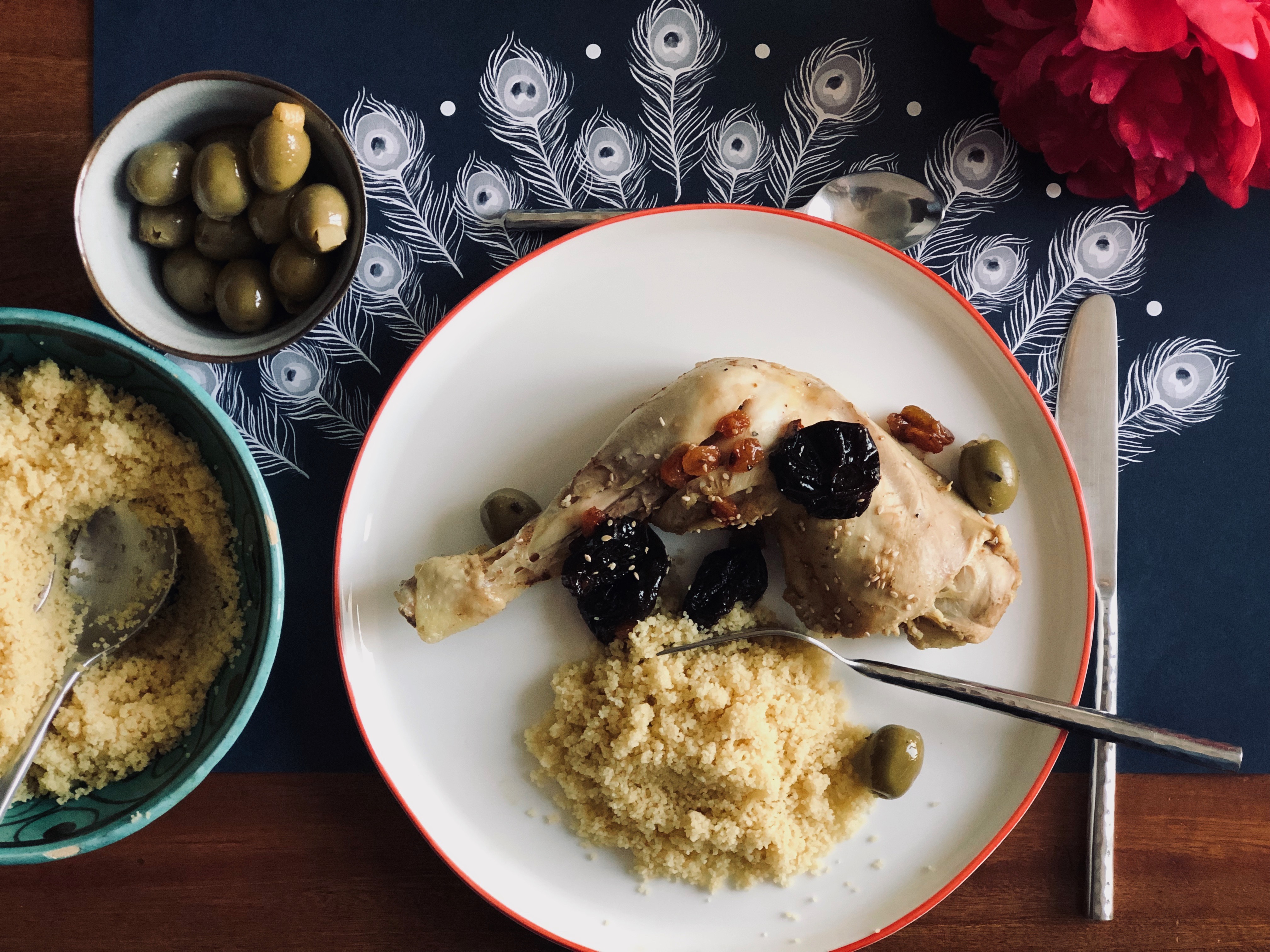 Diner Marocain Part 1 Tajine De Poulet Aux Pruneaux Flamant Jaune