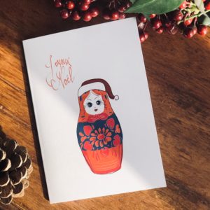 Carte Joyeux Noël Poupée Russe